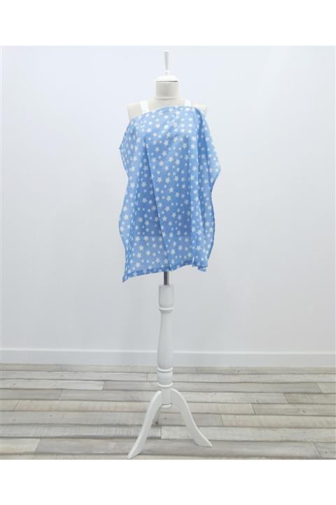 mordesign Bebek Emzirme Örtüsü / Önlüğü, Stars Serisi, Mavi