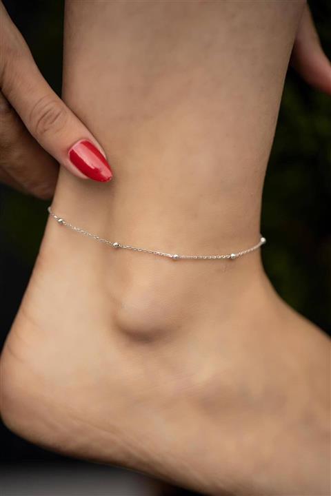 Roseline Beyaz Kaplama Top Zincirli Halhal