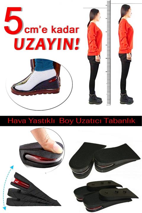 Neler Geldi Neler Hava Yastıklı Boy Uzatıcı Tabanlık 5 Cm Daha Fazla Boy Uzunluğu Boy Uzatan Tabanlık