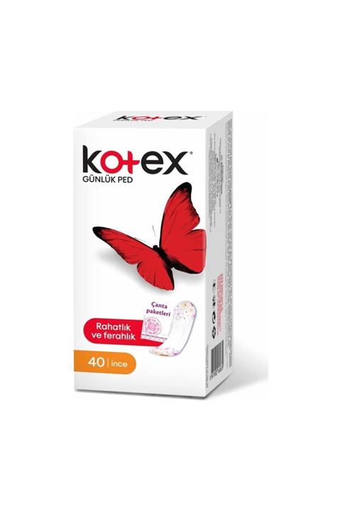 Kotex Ince Günlük Ped Parfümlü Çanta Paketleri 40 Adet - Yeni