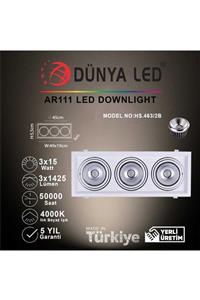 DÜNYA LED Hs.463/2-b 3x15w Ar111 Led Downlıght 4000k Ilık Beyaz Işık