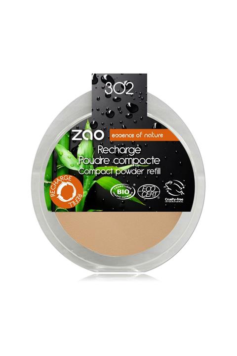 Zao Organik Kompakt Pudra (Yedek)- Refill Compact Powder 302 Beige Orange 9 Gr 3700756613024