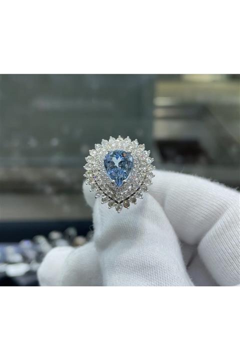 Roselli Jewellery Aquamarin Elmas Yüzük