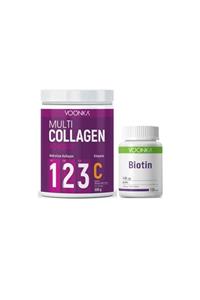 Voonka Hidrolize Kollajen (tip I, Iı, Iıı) Ve Vitamin C Içeren Takviye Edici Gıda 300 Gr+biotin 102 Tablet