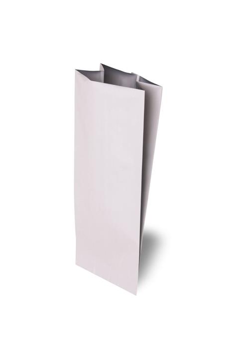 onlinepoşet Valfli Beyaz Yandan Körüklü Alüminyum Torba 100 Adet - 10x25 Cm