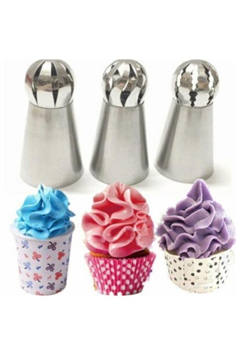 yörük home Metal Top Uçlu Rus Krema Duyu 3lü Set