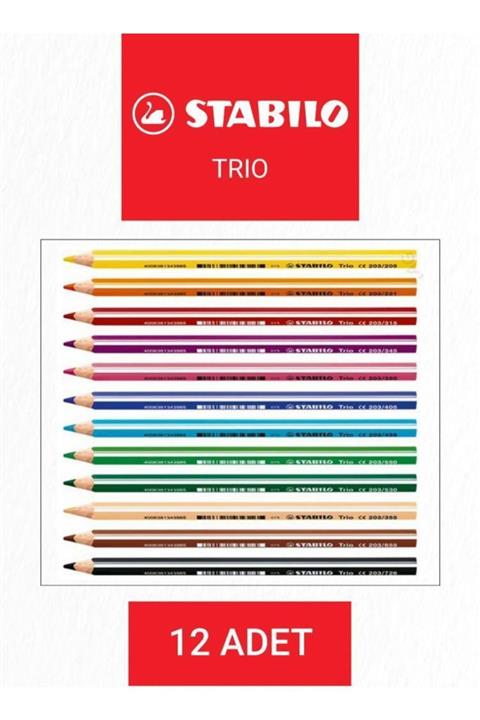 Stabilo Trio Kuru Boya Kalem Seti. 12 Renk