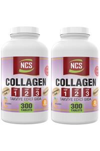 NCS Collagen (kolajen) (tip) 1-2-3 Hyaluronic Acid 2 X 300 Tablet = 600 Tablet C & E & D Vitamini