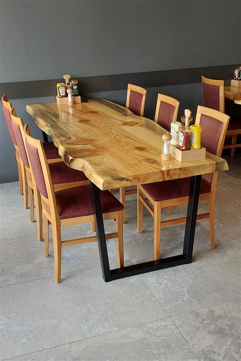 HKM Ticaret 6 Veya 8 Kişilik Lüks Yeni Trend Masif Yemek Masası! 240x80 Cm Uzun Muftak Masası!