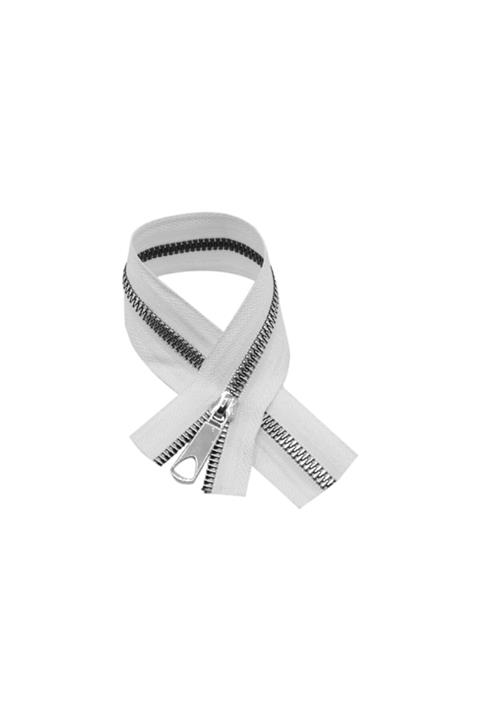 The Fabric Yarn Beyaz Fermuar Gümüş 40 Cm