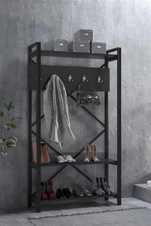 AhlasHomeDeco Liva Lüx Metal Portmanto Siyah