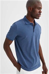 DeFacto Regular Fit Polo Yaka Basic Mavi Tişört