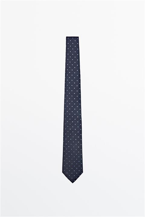 Massimo Dutti Kontrast Puantiyeli İpek Kravat