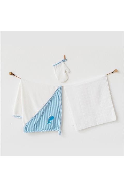 andywawa Bebek Havlu Takım 3 Pcs Set Towel Muslın Set Cute Whale