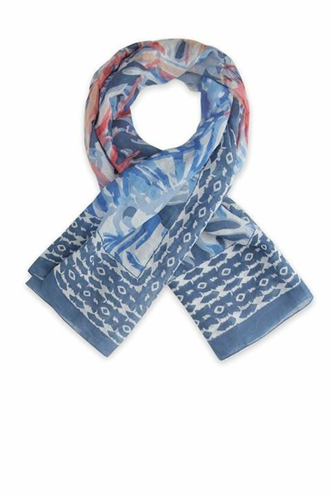 Yargıcı Kadın Koyu Mavi Çiçek Desenli Püsküllü Pareo 7YKSL1076X