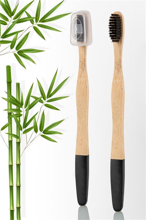 Doreline Bambu Yetişkin Diş Fırçası Siyah Yumuşak, Ergonomik, Antibakteriyel, Ekolojik, Hijyenik