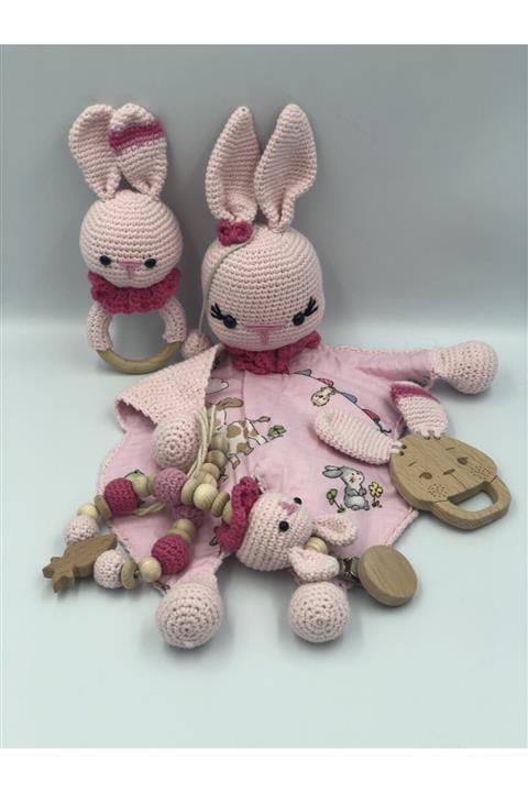 FourSistersHandMade Agucuk Bebek Müzikli Tavşan Uyku Seti