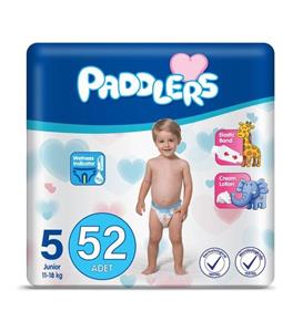 Paddlers Bebek Bezi 5 Numara Junior 52 Adet (11-18 KG) Jumbo Paket