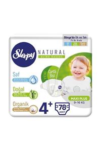 Sleepy Natural Bebek Bezi 4+ Numara Maxi Plus 78 Adet (9-16 Kg)