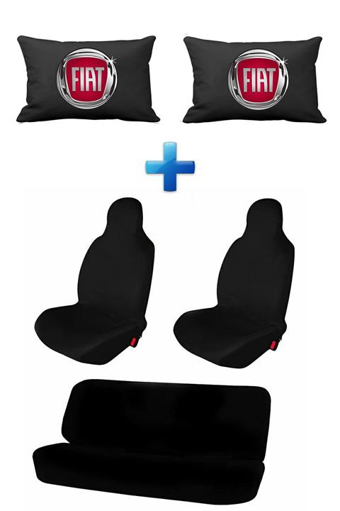 ERSESUAR Fiat Egea E-torq Oto Koltuk Servis Kılıfı Ve Araç Boyun Yastığı 2'li Aksesuar Seti