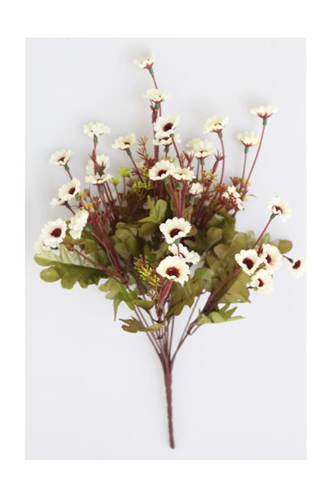 Yapay Çiçek Deposu Yapay Cipsolu 10 Dal Büyük Papatya Demeti Beyaz