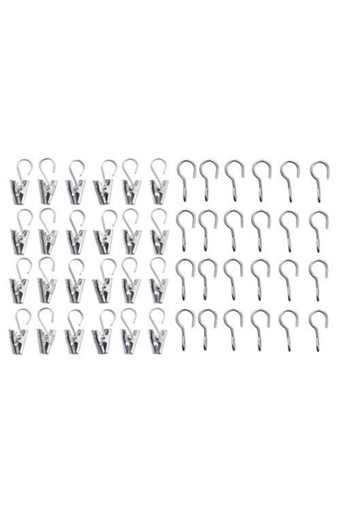 GFN 24 Adet Perde Askısı Kancası Klipsli Ikea Paslanmaz Çelik Lame A Kalite