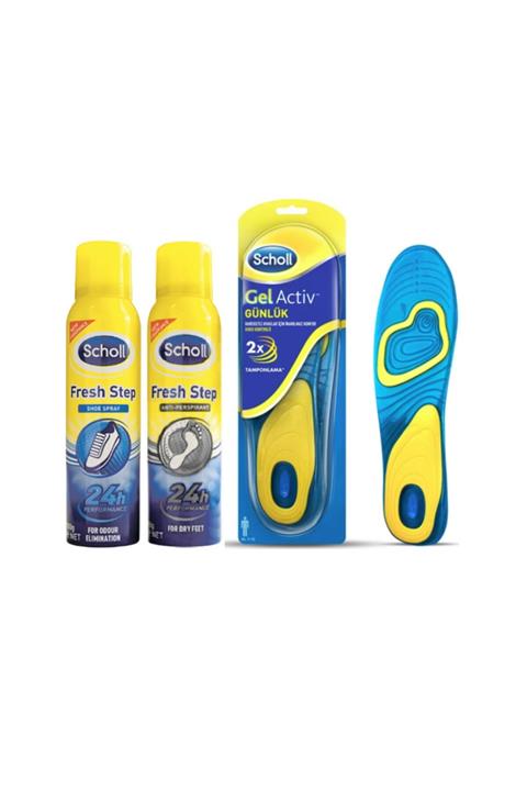 Scholl Erkek Günlük Tabanlık + Koku Giderici Ve Terleme Önleyici Ayak + Ayakkabı Spreyi