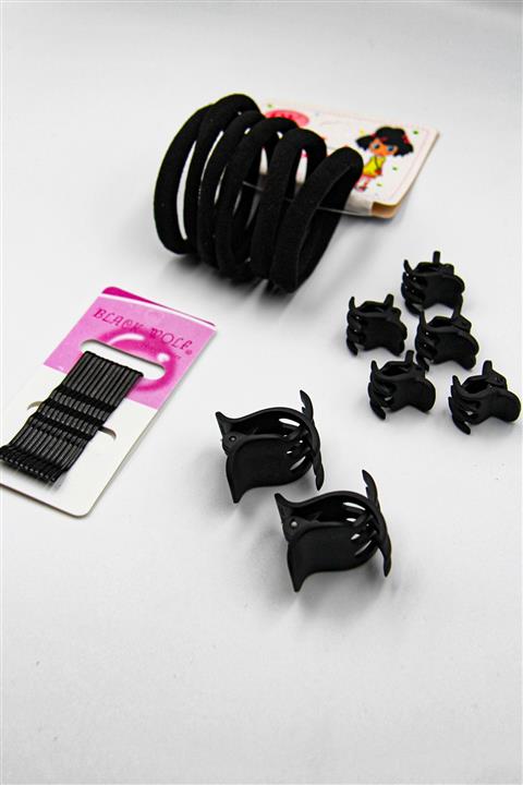 Vemoda Butik Siyah Basic Toka Seti