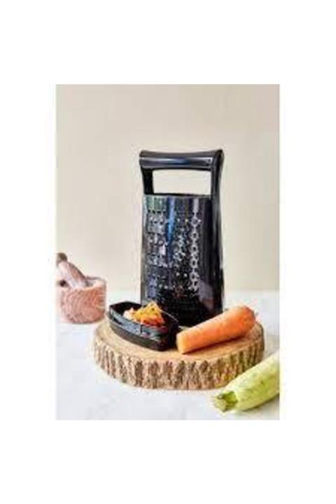 BBA HOME Black Serisi Akrilik Hazneli Lüx Rende Akrilik Siyah Çift Taraflı Rende 25 Cm