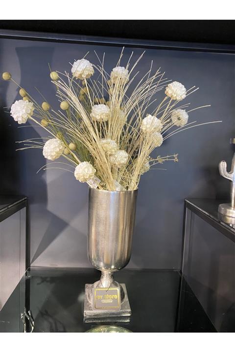 Lucky Art Gümüş Büyük Vazo 30 Cm