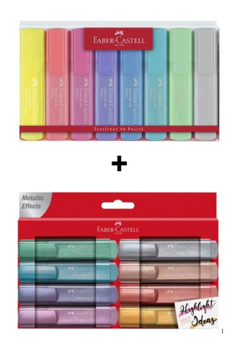 Faber Castell 8 Renk Pastel 8 Renk Metalik Renk Fosforlu Kalem 16 Renk