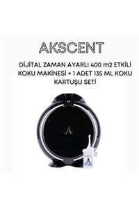 AKSCENT Koku Makinesi Ve Vanilya Koku Kartuşu 135 Ml Seti - Zaman Ayarlı 400 M2 Etkili