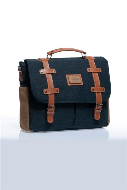 By Hakan Unisex Siyah Kanvas Evrak Laptop Çantası 14,5\