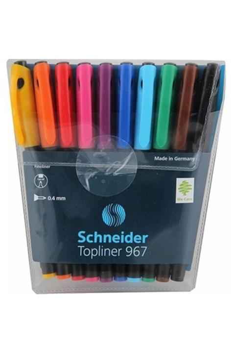 SCHNEIDER Topliner 967 Fiber Uçlu Kalem 0,4 Mm 10 Renk