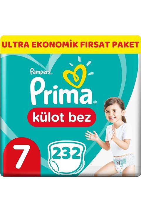 Prima Külot Bebek Bezi Beden:7 (17+) Xl 232 Adet Ultra Ekonomik Fırsat Pk