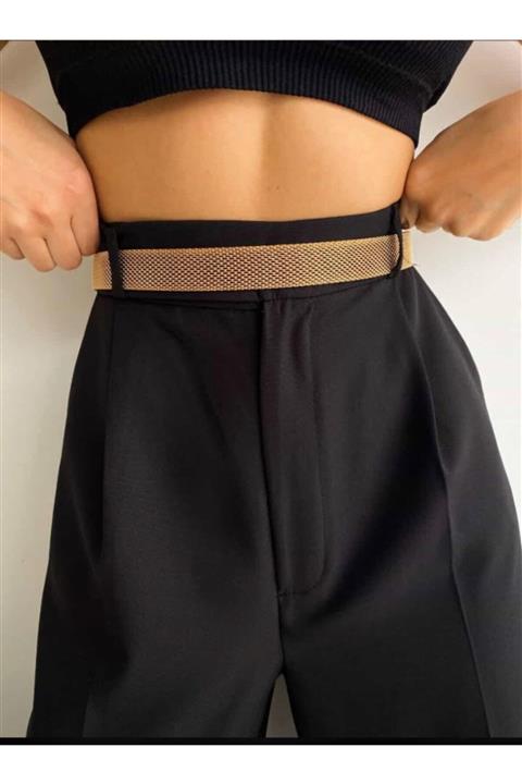 BE CHİC Kadın Gold Renk Zincir Hasır Bel Kemeri