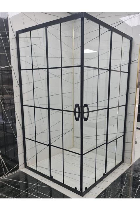 AVRUPA DUŞ 125x145x190 Cm Siyah Serigrafi Camlı Yükseklik 190 Cm 5mm Duşakabin