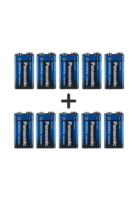 PANASONIC 10'lu Özel 9 Volt Pil 6f22be/1s Paketi