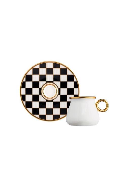 Glazze Mimoza Siyah 6 Kişilik 12 Parça Butik Kahve Takımı Glz 110