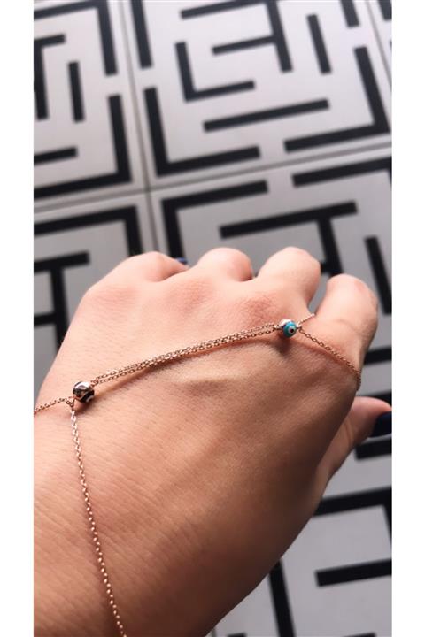 Kafa Bi Yer Nazar Boncuklu Gümüş Şahmera