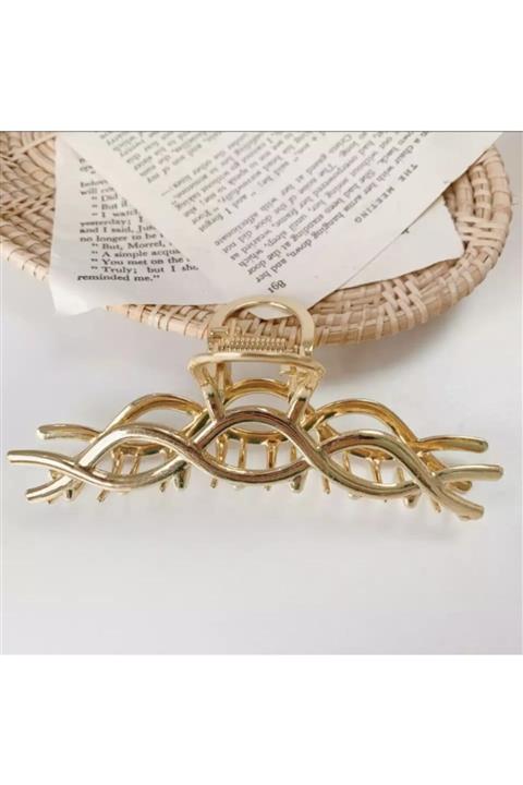 MutluBiDünya Kadın Altın Renk 2 Li Kelebekli Büyük Boy Mandal Toka Seti