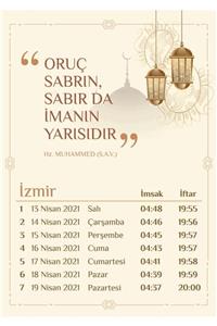 Yaprak Hediyelik İzmir İçin  Ramazan İmsakiyesi 2021