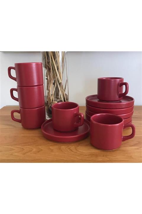 Keramika 6 Kişilik Stackable Carmen Fincan Takımı 12 Parça