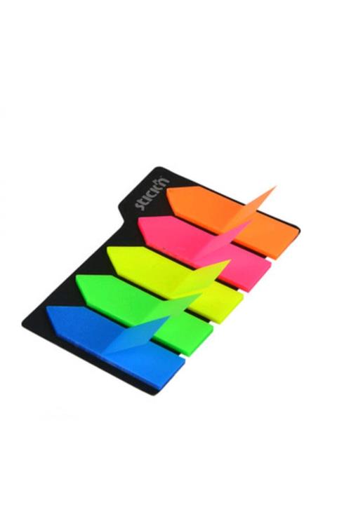 Çarşı Postit Ayraç 5 Renk 25 Yaprak Neon Yapışkanlı 14*45 Mm