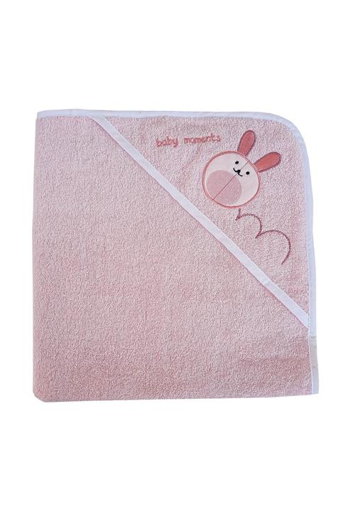 Elmira Textile Nakışlı Kapşonlu Bebek Kundak Banyo Havlusu 75x75 Cm