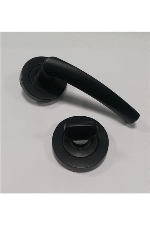 ARON HIRDAVAT Bravo Rozetli Mat Siyah (banyo-wc) Kapı Kolu 1 Takım