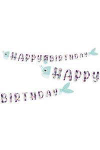 BalonEvi Pırıltılı Deniz Kızı Happy Bırthday Afiş