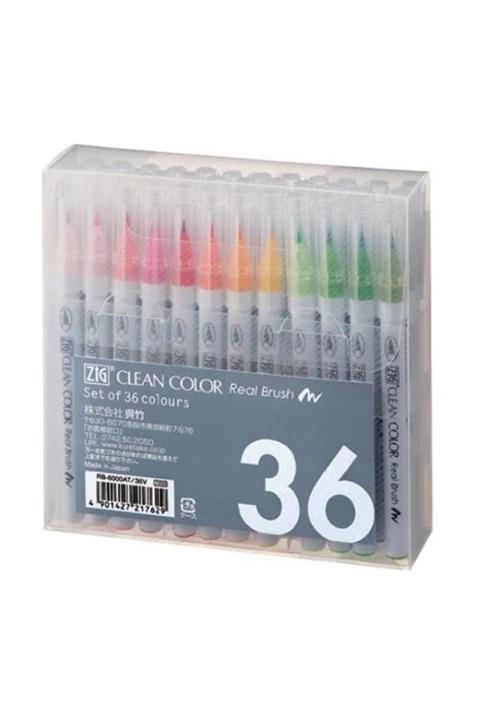 Zig Clean Color Real Brush Fırça Uçlu Marker Kalem 36 RENK SET