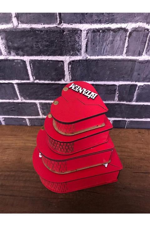 ASVASHOP 4lü Kalpli Kutu Dekoratif Hediyelik