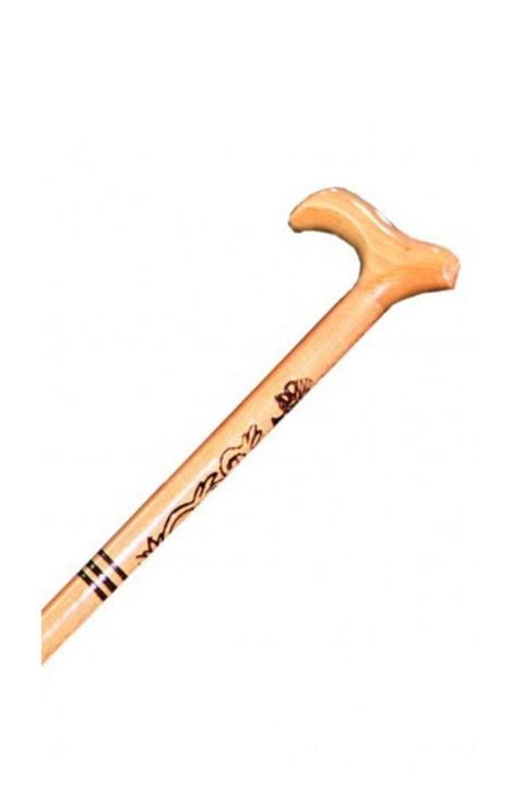 Hayal Sepeti Ahşap Işlemeli Baston Ağaç Baston Kayın Gürgen Ağacı Baston